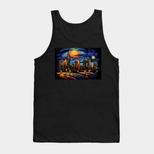 Oklahoma City Skyline Celestial Symphony 3D Starry Cityscape Tank Top